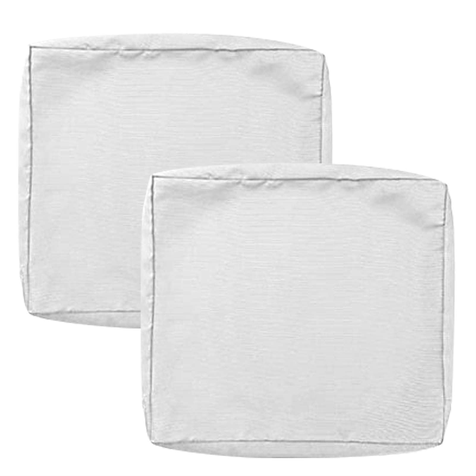 SK Studio Patio Cushion Covers Replacement, 2 Pack Waterproof Outdoor Furniture Seat Cushion Slipcover with Zipper for Garden and Backyard, White
