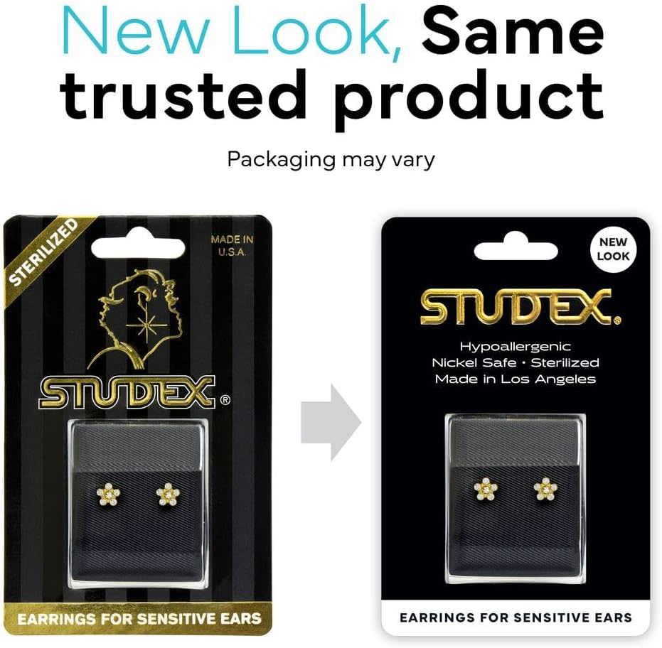 STUDEX Daisy Stud Earrings | Hypoallergenic and Nickel Safe for Sensitive Ears | High Fashion Earrings for Women and Men - Image 2