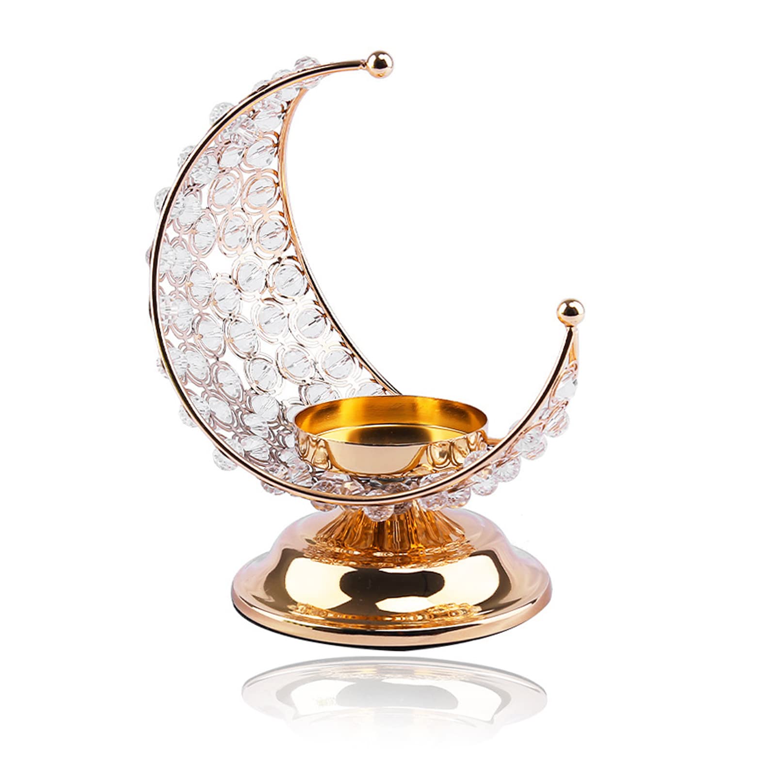 Portacandele Luna E Stelle Ramadan Eid Mubarak | Centrotavola Oro Per Feste Islamiche - Foto 4