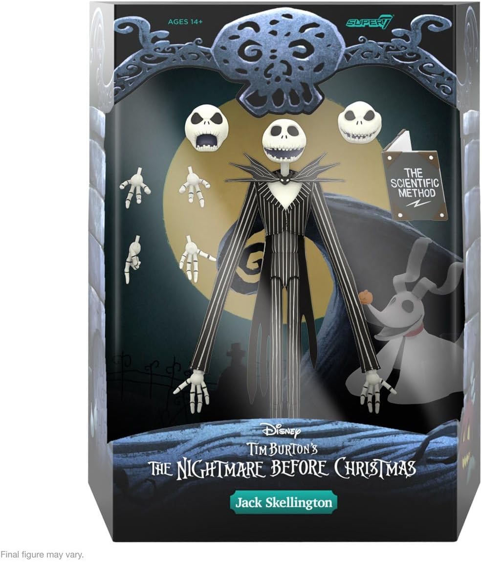 The Nightmare Before Christmas Disney Ultimates NBX Jack Skellington 7-Inch Action Figure, Black