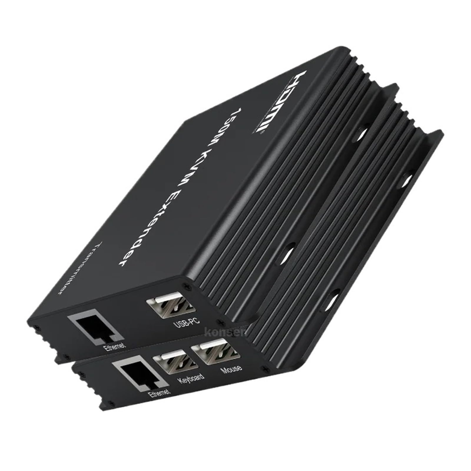 150M HDMI KVM Extender Over RJ45 LAN Cat5e/6 Cable HDMI USB Ethernet KVM Extender Transmitter Support Keyboard Mouse for PC DVR(with EU Plug)-image-39