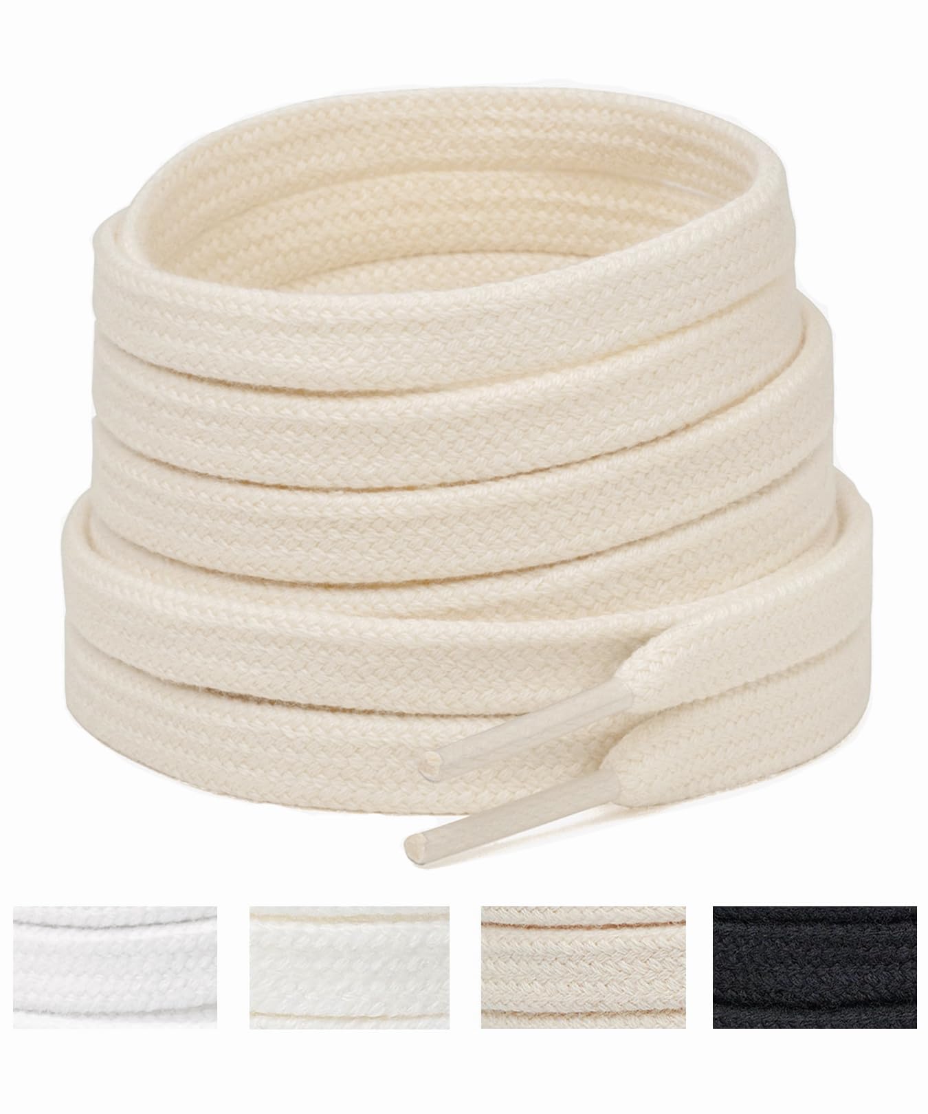 Handshop 2 Pairs Flat Athletic Shoelaces 5/16" in 40"-63" Wide Sneaker Replacement Shoe Laces