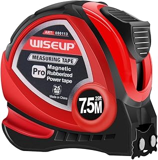 Magnetic Tape Measure 25 Ft with Fractions 1/8 and Metric,Easy to Read,Measuring Tape with Belt Clip for Surveyors,Engineers,Household,Carpentry,Construction
