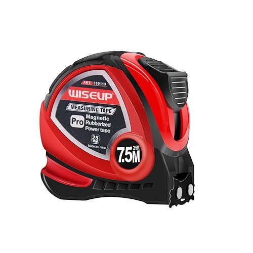 Miniatura 10 de Cinta métrica métrica de 16 pies con fracciones 116, fácil de leer, cinta métrica de gancho magnético con clip para cinturón para topógrafos,