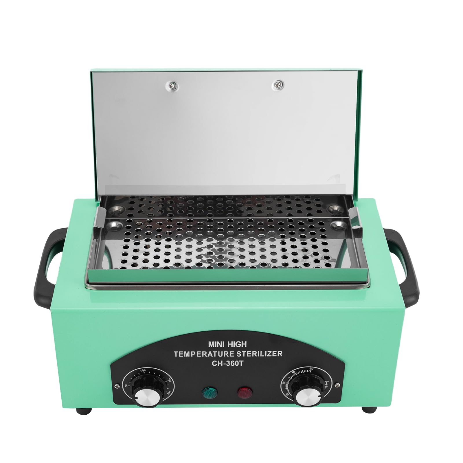 Sterylizator wysokotemperaturowy 300 W, 1,5 l, 220°C, sucha temperatura, sterylizator z timerem i lampką kontrolną, sterylizator gorącym powietrzem do narzędzi do manicure, sztućce ze stali