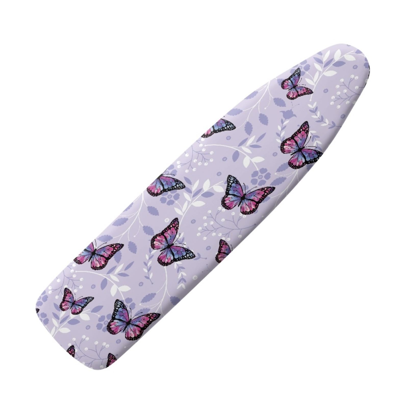 Dwetcxo Purple Butterfly Pattern Ironing Board Covers 110 X 35Cm Iron Board Covers And Pad Thick Resist Scorching And Staining Thick Easy Fit Iron Cover Adjustable Elastic Rope Ironing Boards Cover 110X35cm