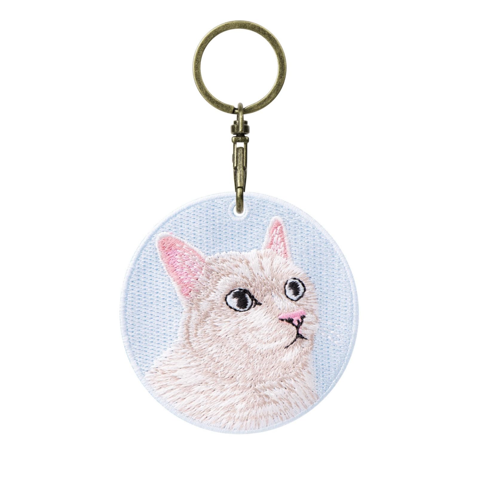 Amazon.co.jp: 両面刺繍ペンダント、愛らしいペット猫キーホルダー
