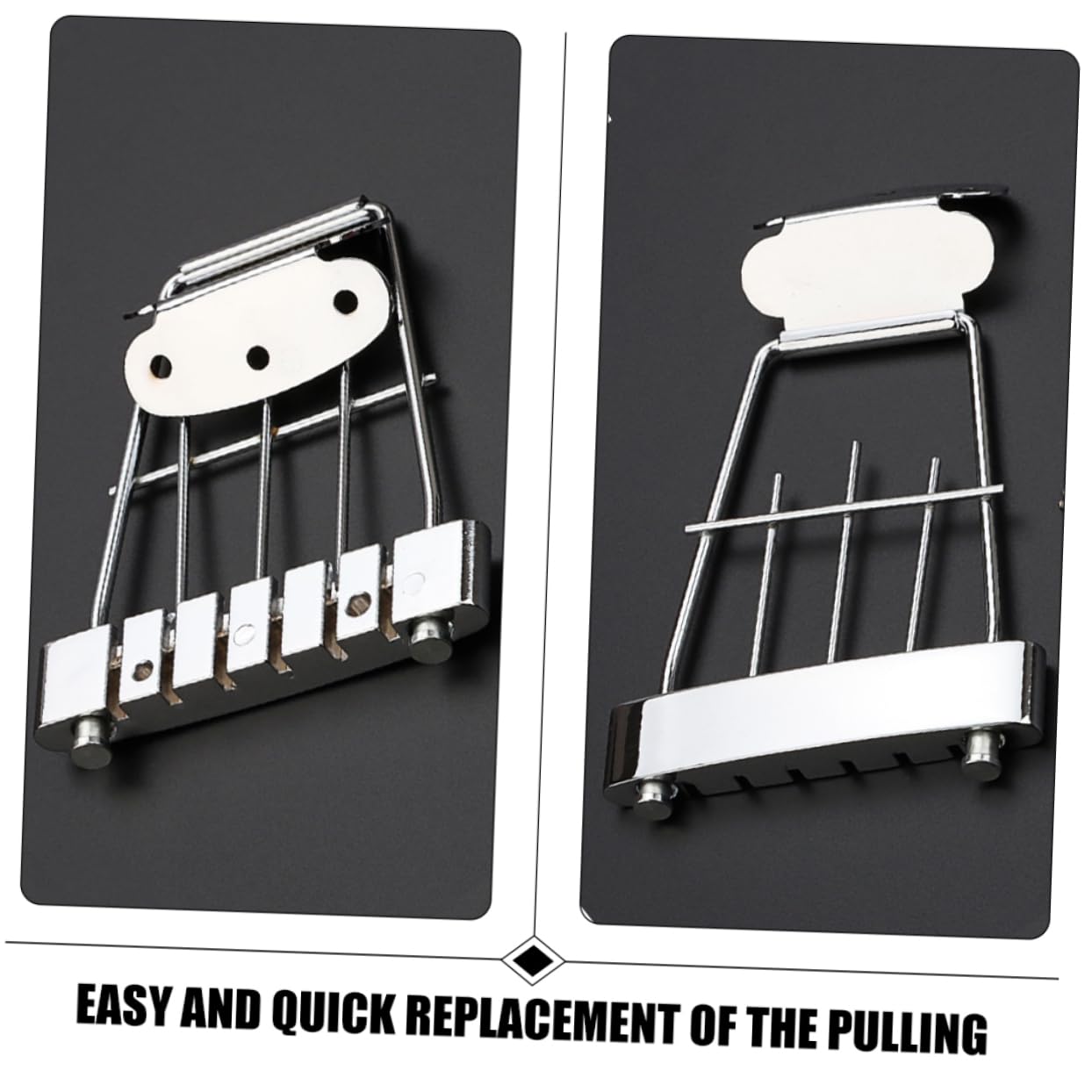 HEMOTON Guitar Supply Metal Guitar Bridge Plate for Jazz Guitar Tailpiece Easy to Install Tailpiece for Guitar