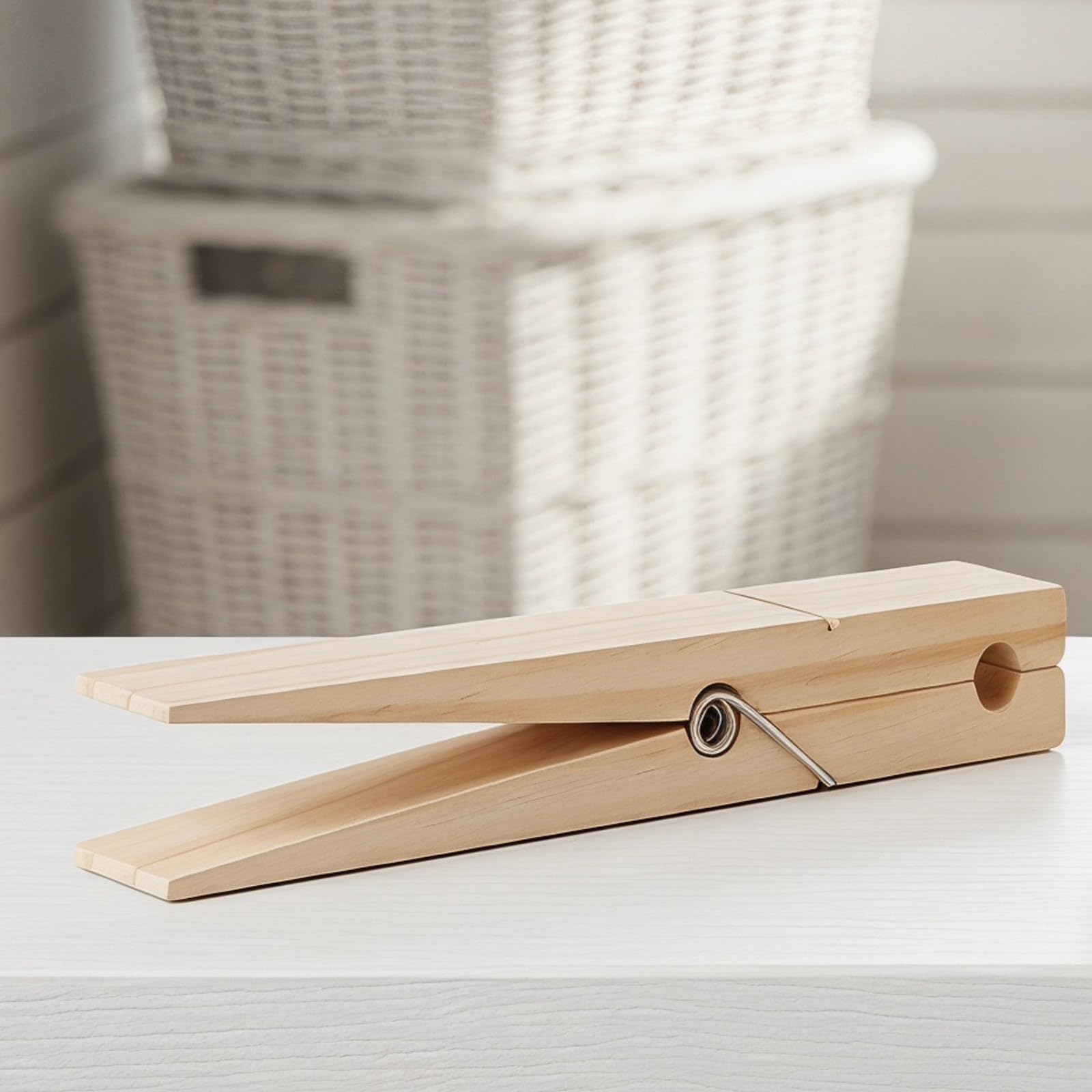 3 mollette grandi per bucato: mollette in legno - resistenti per esterni, clip per appendere vestiti, borse, foto, immagini, opere d'arte, artigianato, 30x5x4 cm