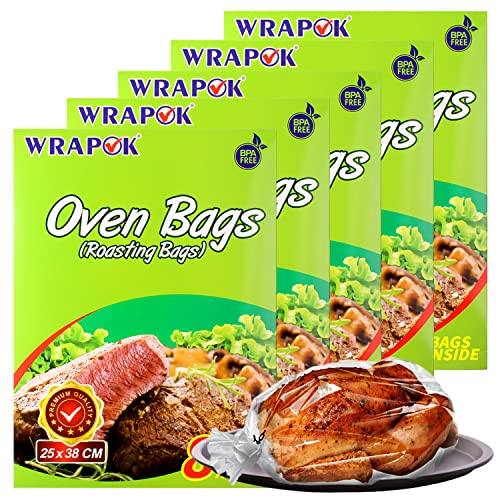 WRAPOK Bolsas Para Horno Bolsas Pollos Cocina La Carne De Turquía Carne Aves Corral Pescado Vegetal De Mariscos - 40 Bolsas (10 x 15 Pulgadas)