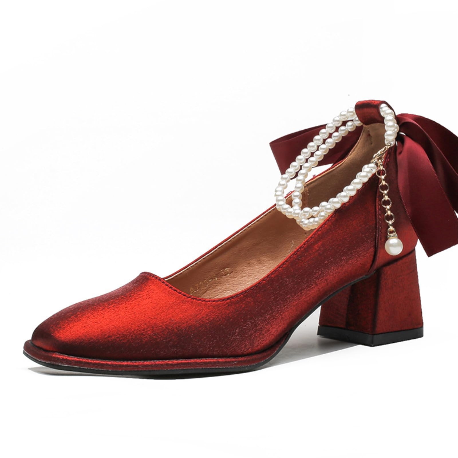 LVJMJ - Mocassini da donna in pelle con tacco basso, senza lacci, stile