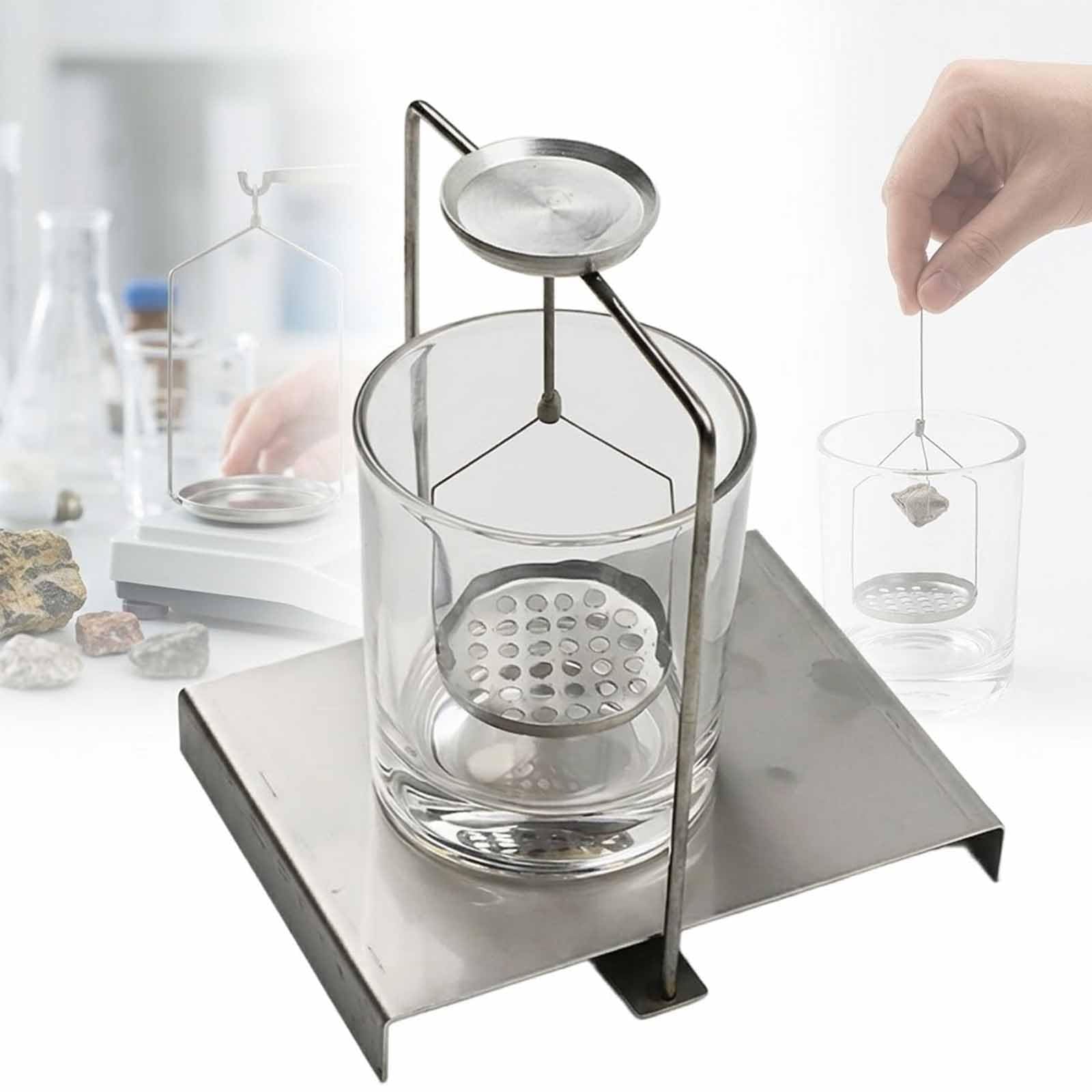 MObyat Kit De Determinación De Densidad De Laboratorio, Marco De Gravedad Específica para Pesaje Hidrostático con Acero Inoxidable, Ensayos No Destructivos, para Muestras Sólidas Y Líquidas,