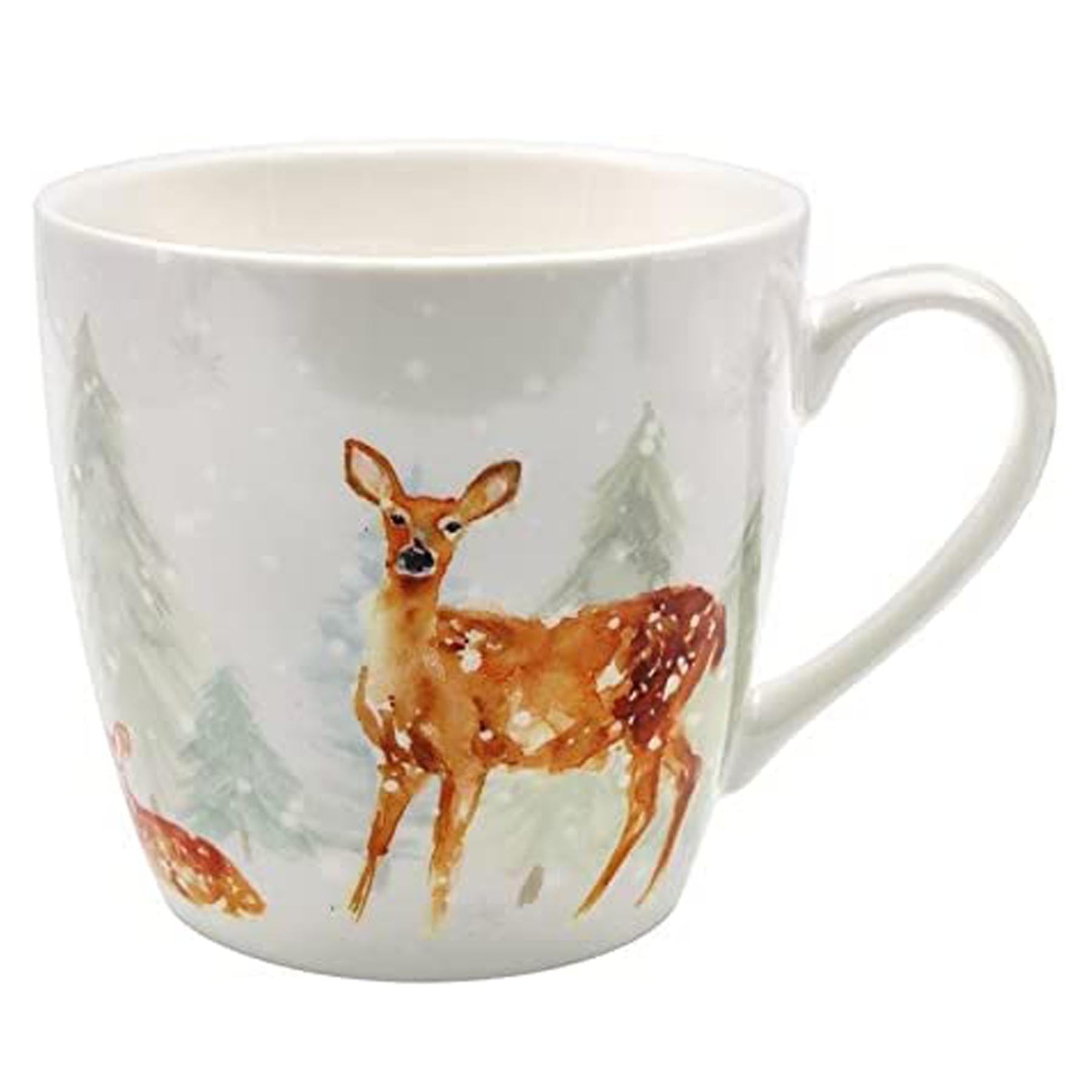 Widdle Gifts Christmas Breakfast Mug Boxed Fine China Tableware, Tea/Coffee Mug in Matching Gift Box (Reindeer Family 7499)