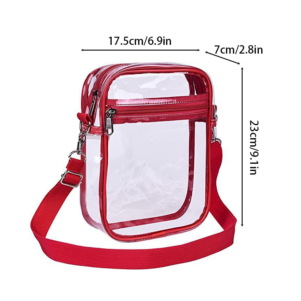 DONGKER Borsa a Tracolla Trasparente, Borse a Spalla Impermeabile per Donna Uomo Giochi Sportivi, Stadio, Concerto