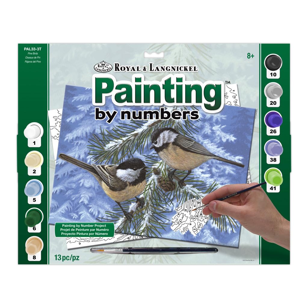Royal & Langnickel 11 x 15 inch Pine Birds Pre-Printed Paint by Number Painting Set
