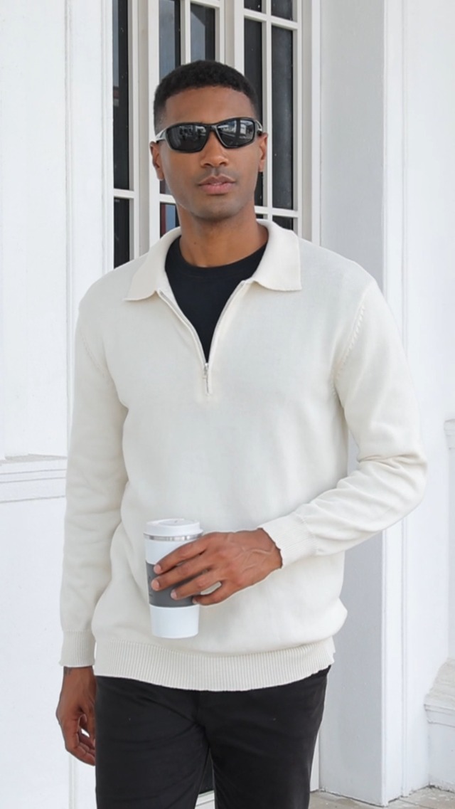 Amazon.com: Men's Casual Knit Polo Sweater Classic Long Sleeve