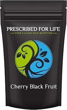 Prescribed For Life Cherry Black Fruit Powder | Black Cherry Supplements Rich in Antioxidants and Polyphenols | Natural Source of Melatonin | Vegan, Gluten Free, Non GMO 25 kg / 55 lb