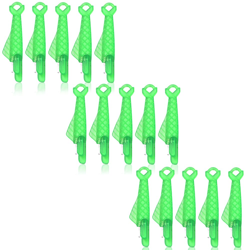 Muiltvoe 15 Pcs Fish Mouth Sewing Machine Needle Threader, Plastic Hand Sewing Needles, DIY Threading Tool, Needle Threaders for Hand Sewing(Green)