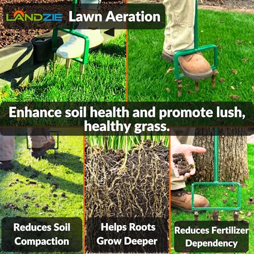 Image of Landzie - Lawn Aerator Tool 42 inch Set, Hollow & Spike Tines
