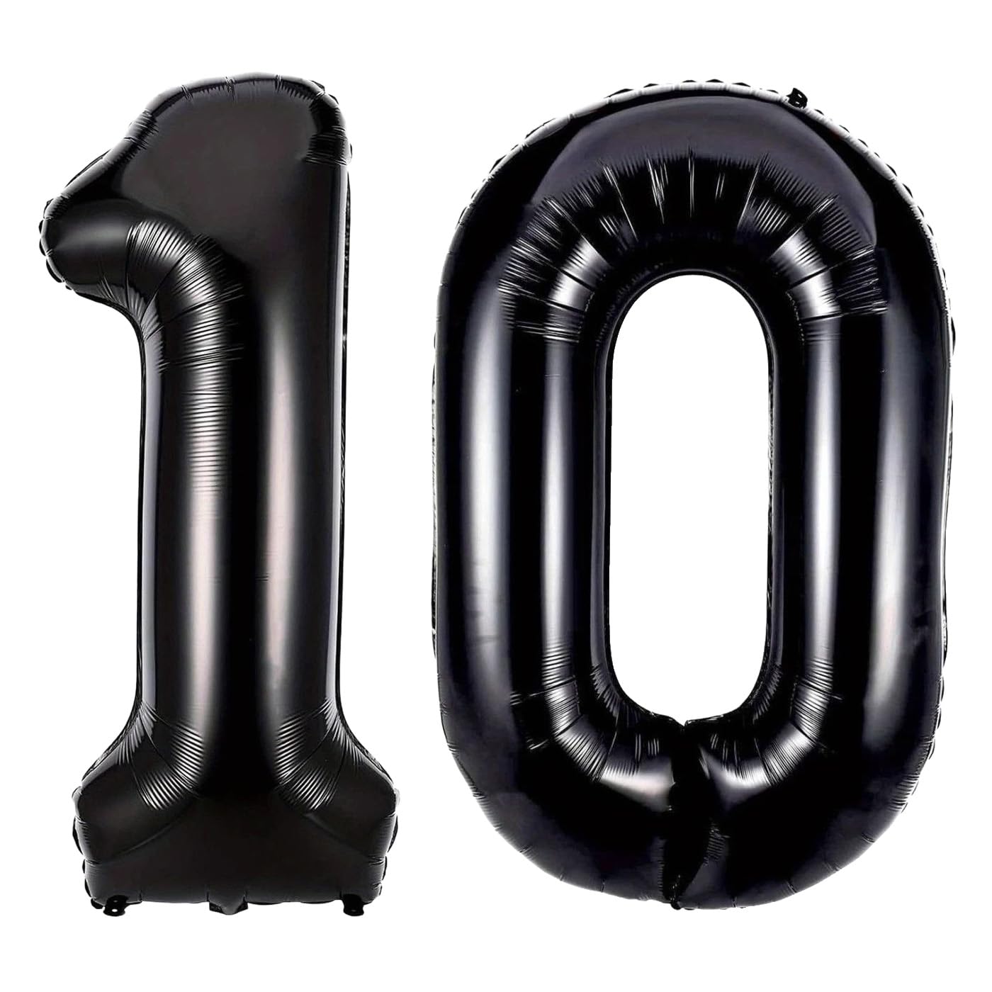 Luftballon Zahl 10 Schwarz, Helium Folienballon 10 Geburtstagsdeko 40 Zoll, 100CM Schwarz Zahlenballon 10