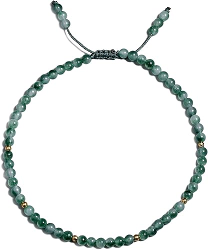 Jewever Tobillera de piedras preciosas para mujer, con cuentas de piedra curativa, energía, cristal de playa, joyería ajustable (8.5-10 pulgadas)