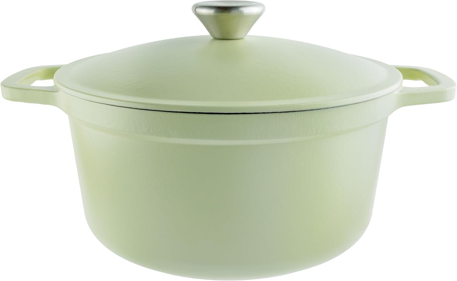 Lightweight Cast Iron Casserole Dish 22 cm, 3 Litre, Green - Dutch Oven with Lid for Cooking and Bread Baking, Enamelled Pan, Induction Suitable Dutch Oven