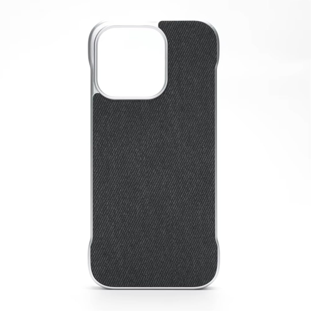 Custodia magnetica ultra sottile senza cornice con texture in tessuto per iPhone 17 Air 16 Pro Max 15 14 con ricarica wireless e custodia rigida senza bordi (per iPhone 17 Pro Max/Nero)