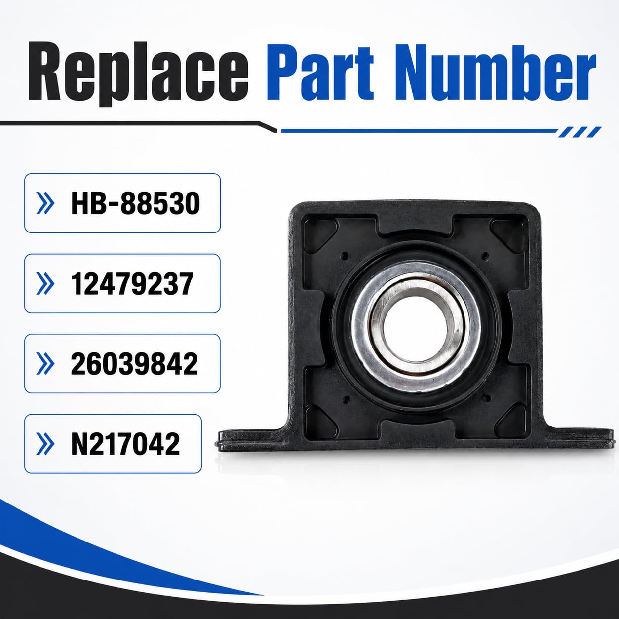 Driveshaft Center Support Bearing Carrier Bearing Replacement for 1994-2010 Dodge Ram 1500 2500 3500 V6 V8, Dakota, Chevrolet Blazer Trailblazer S10, Replace HB-88530 12479237