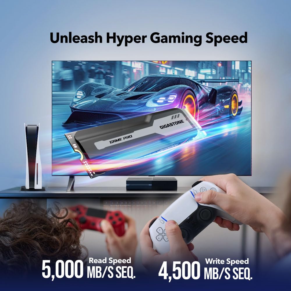 Amazon.com: Gigastone M.2 SSD 1TB PCIe 4.0 NVMe SSD PS5, Turbo