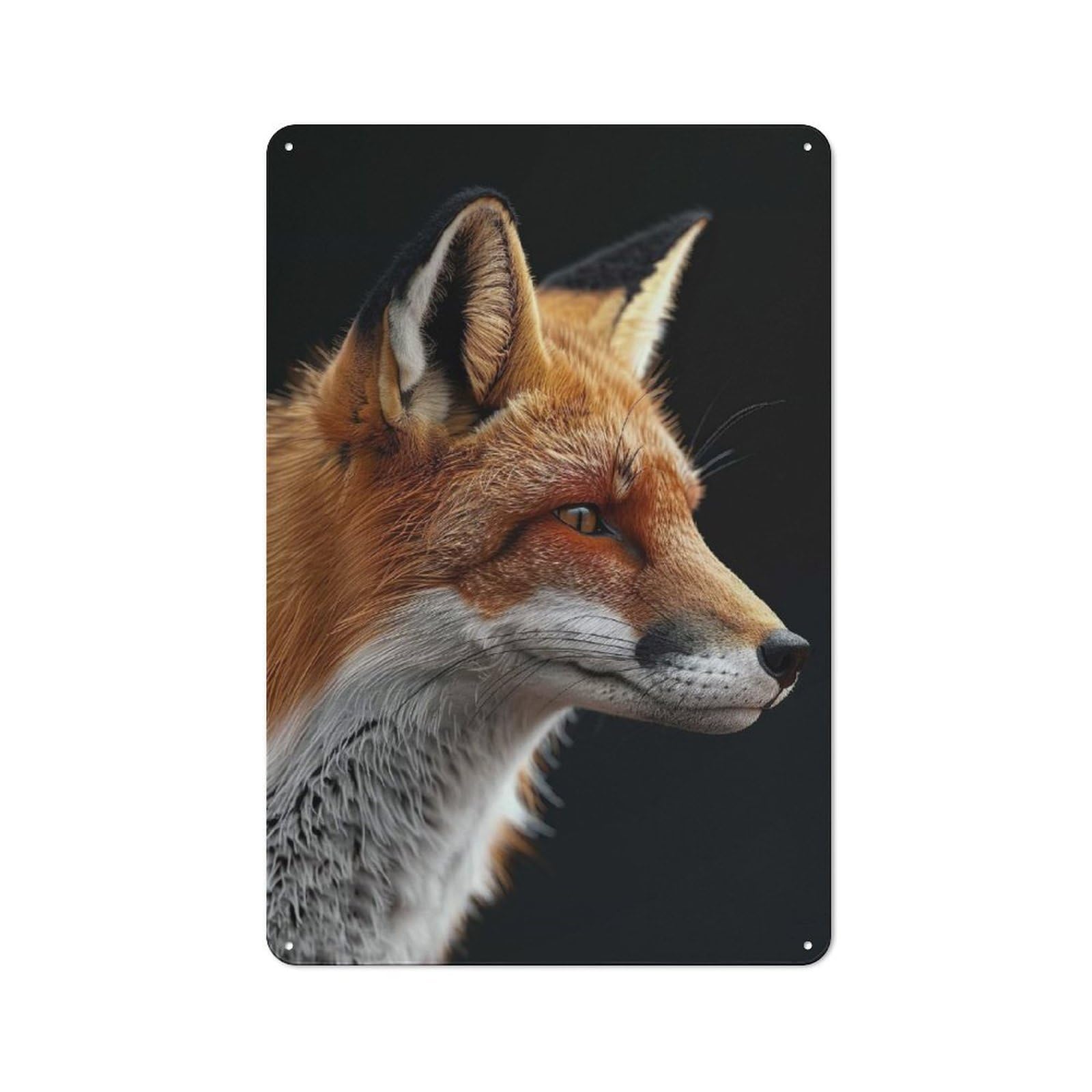 Junmoney Style Fox Printed Metal Sign 30X20cm For Café Or Home Bar, For Kitchen And Home Bar Decor, For Cafés, Pubs And Restaurants
