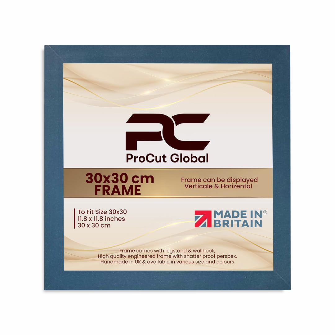 Procut Global 30X30CM Navy Blue Picture Frames – Sleek Wooden Photo Frame with Shatterproof Perspex for Wall or Tabletop – Perfect for Posters, Certificates, Prints–Multiple Sizes & Colors Available