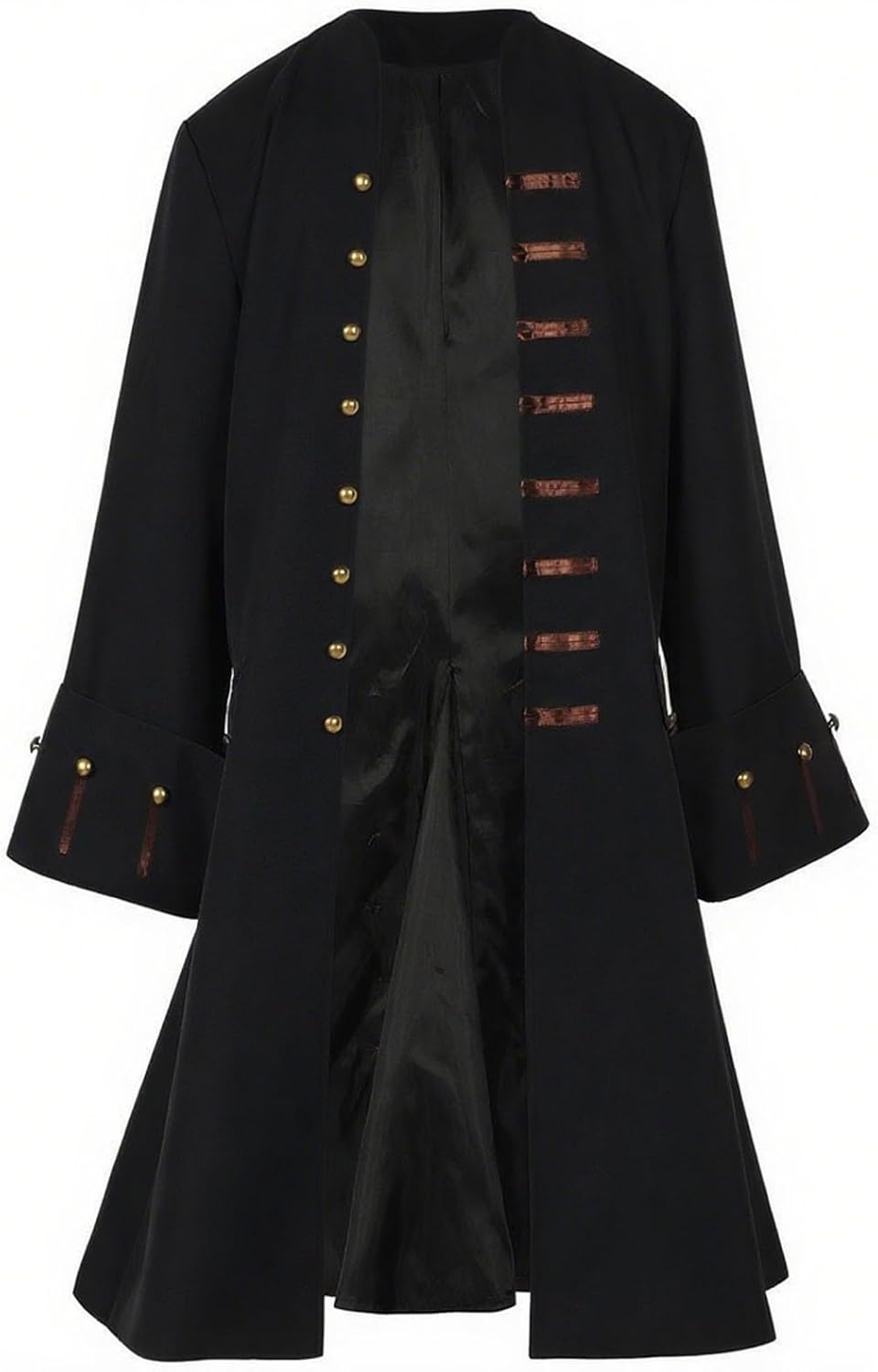 Men Pirate Coat Jacket Costume Medieval Steampunk Vintage Frock Tailcoat Halloween Pirate Cosplay