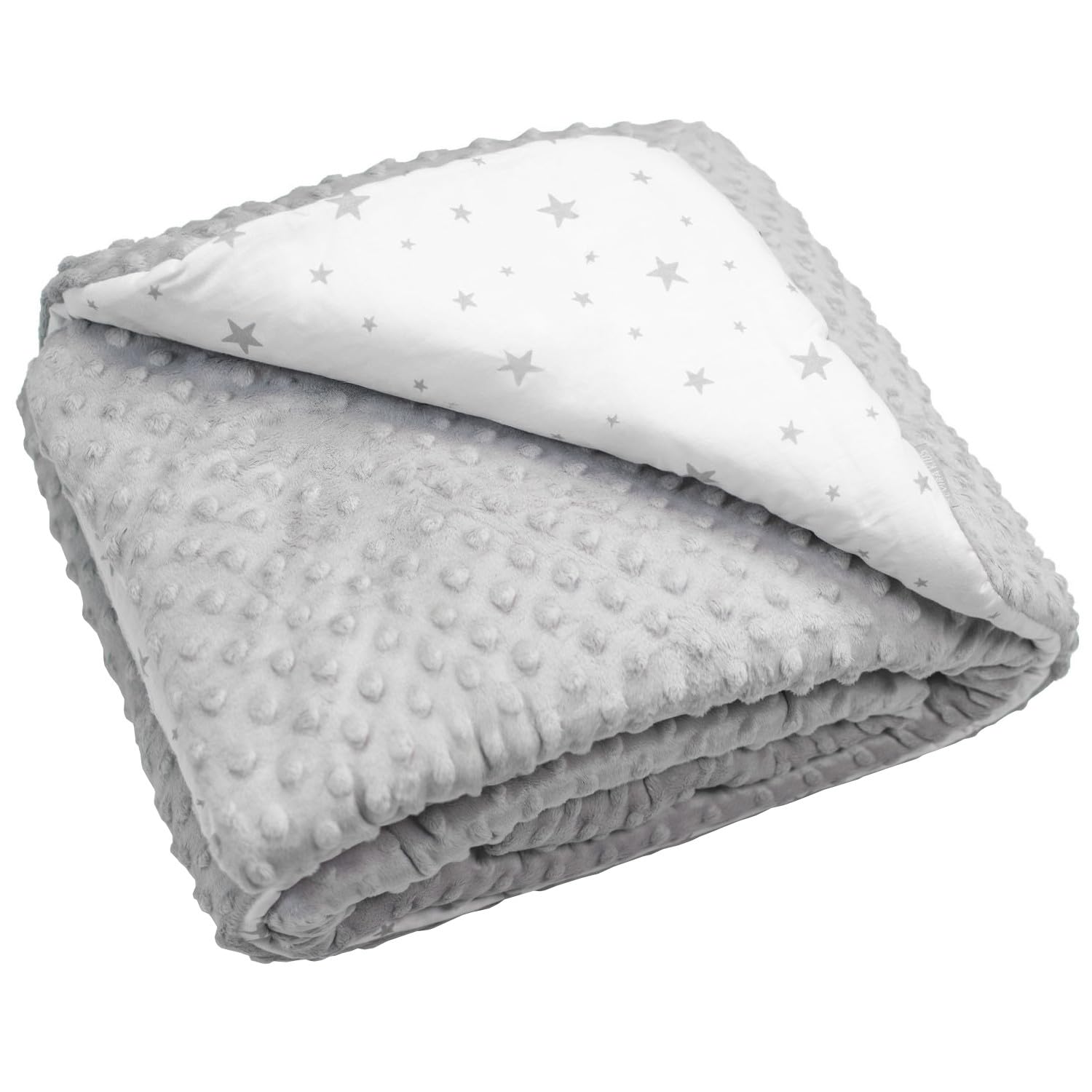 Sevira Kids | Couverture réversible et Ultra Douce, Stella - 100x70 cm Gris - Made in France