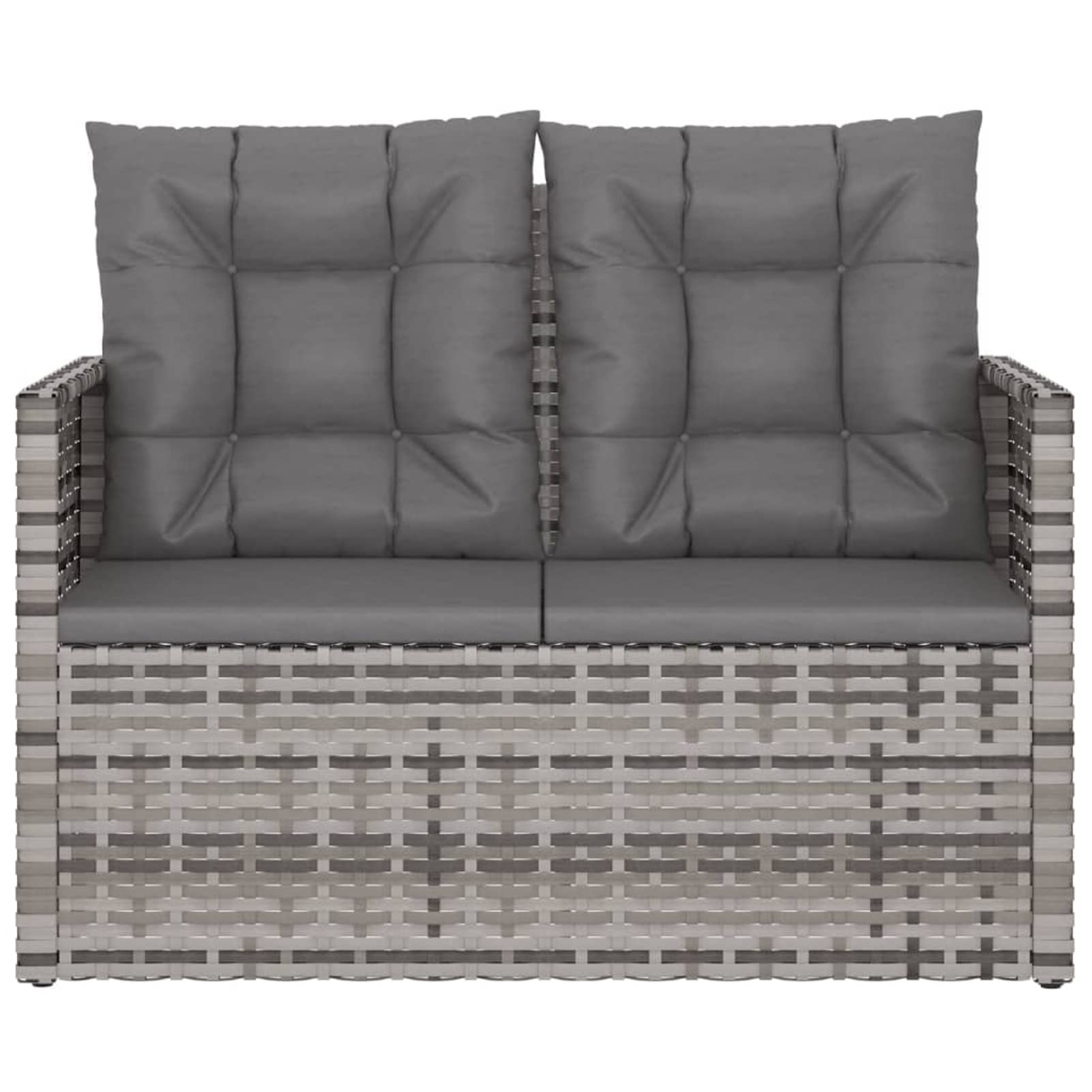362319 Panca da Giardino con Cuscini Grigia 105 cm in Polyrattan Testata in Legno,Testata Letto Matrimoniale Muebles Dormitorio Spalliera Letto Testiere per Letto Matrimoniale