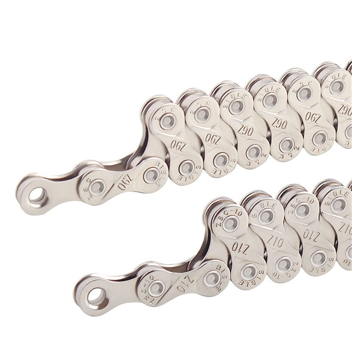 BATLAM Fahrradketten 6/7/8/9/10/11-fach Fahrradkette 116 Glieder Kettenglieder Mountainbike Fixed Gear Kettenzubehör für die meisten Fahrräder (Color : Silver, Size : 9S) (Silver 9S)