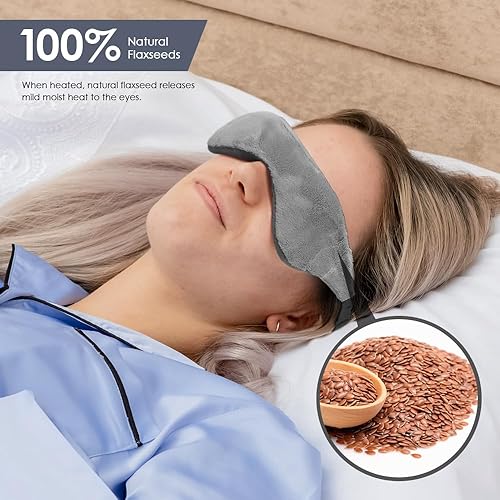 Miniatura 2 de Máscara de ojos calentada, máscara de compresión de ojos cálida, compresa de ojos de calor húmedo para microondas, almohadilla térmica para