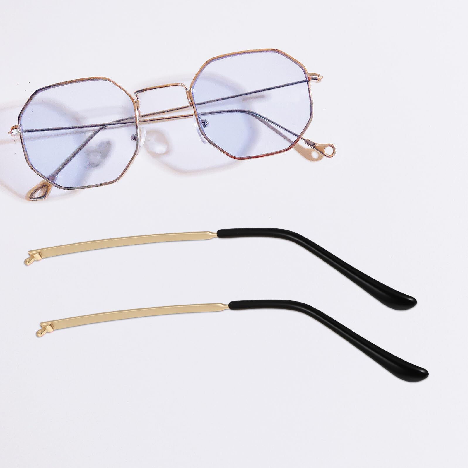 TEHAUX Patillas de Gafas Metálicas Resistentes y Ligeras Brazos con Bisagras para Recambio Cómodos y Duraderos para Uso Diario