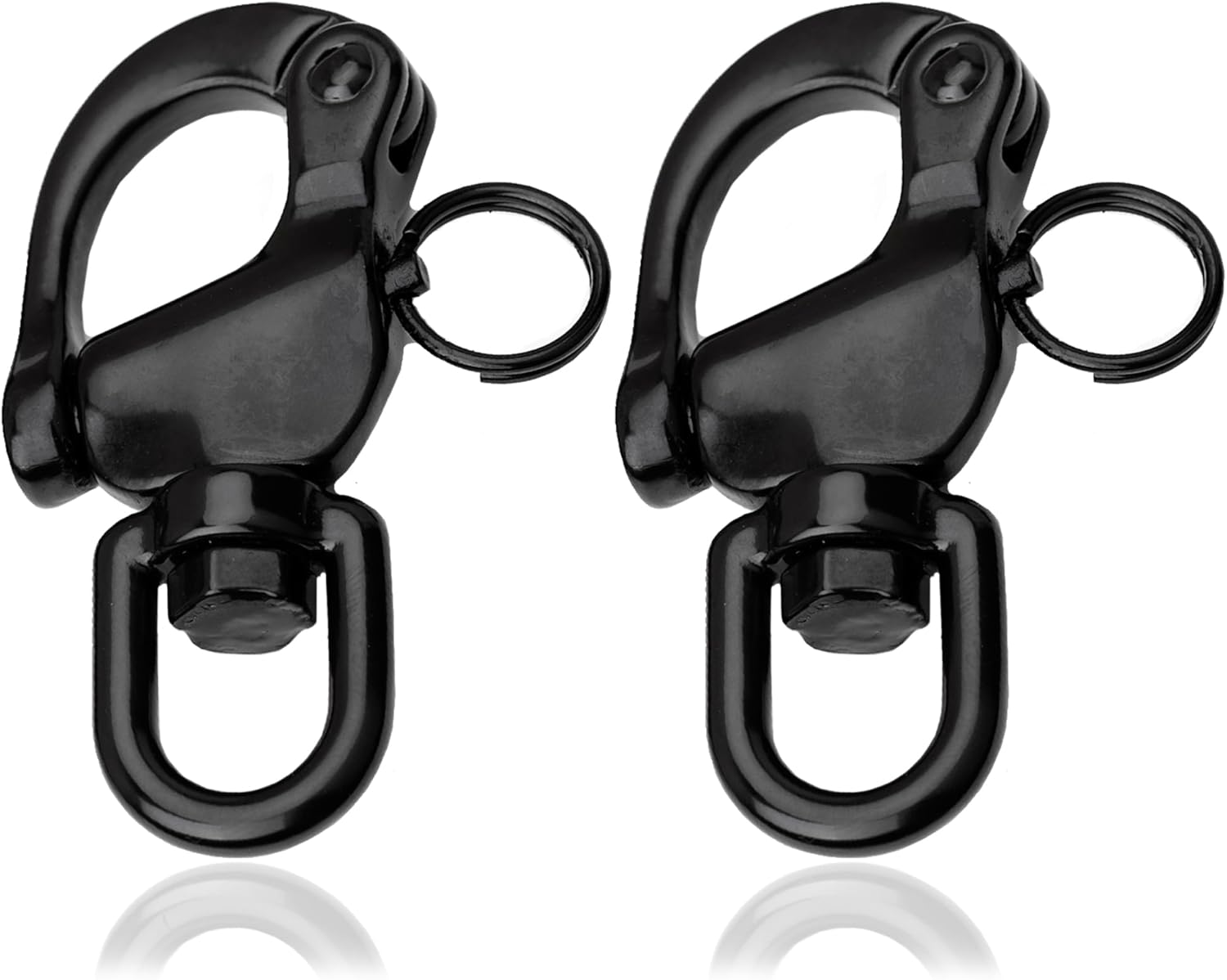 Black Snap Shackle 316 Stainless Steel Swivel Shackle Sailing Halyard, Quick Release Snap Hook Boat Shackles Sailboat Hardware for Sailing Rigging Shackles