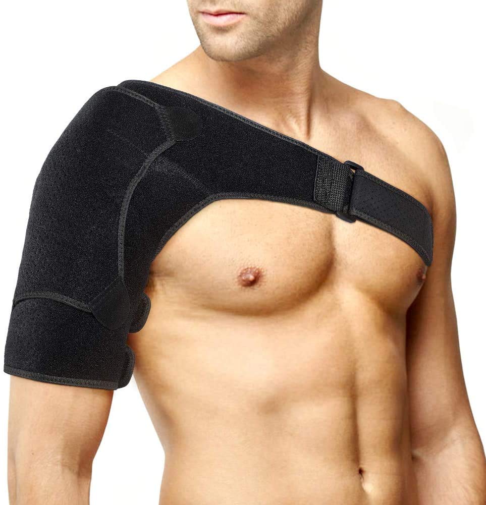 Shoulder Brace Supprot for Compression Sleeve with Pressure Pad, Protect and Pain Relief for Shoulder Joint Dislocated Bursitis Torn Rotator Cuff Ac joint Sprain Tendinitis Labrum Tear S/M