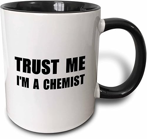 3dRose "Trust Me I'M A Chemist Fun Chemistry Humor Funny Science Job Work Gift" Taza, color negro, 11 onzas