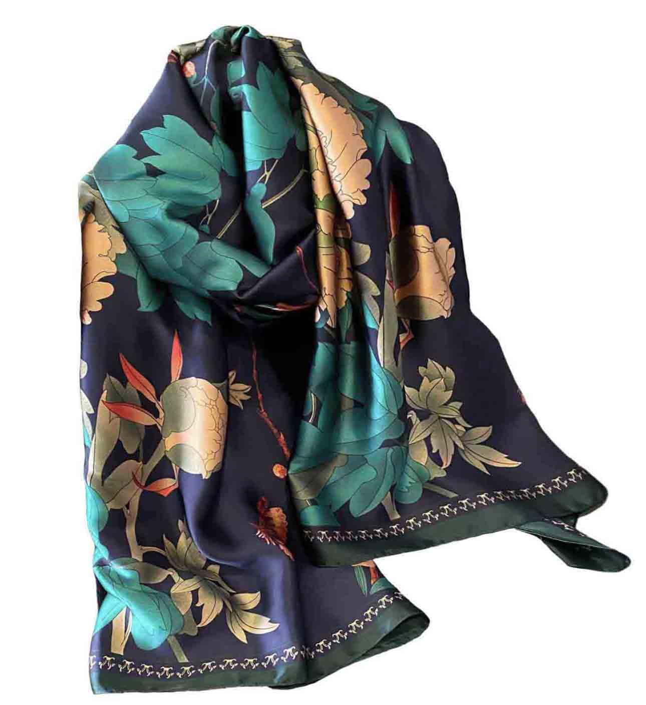 Acotavie Women's C025 Scarfs For Dressy Fashion Scarves Long Floral Pattern Scarf Lightweight Sunscreen Shawls, 70.86 Inches X 35 Inches