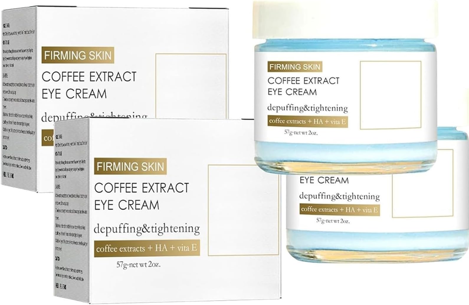 Caffeine Eye Cream For Dark Circles And Puffiness, Korean Retinol Fix Eye Cream For Tightening And Firming Skin (2Pcs)