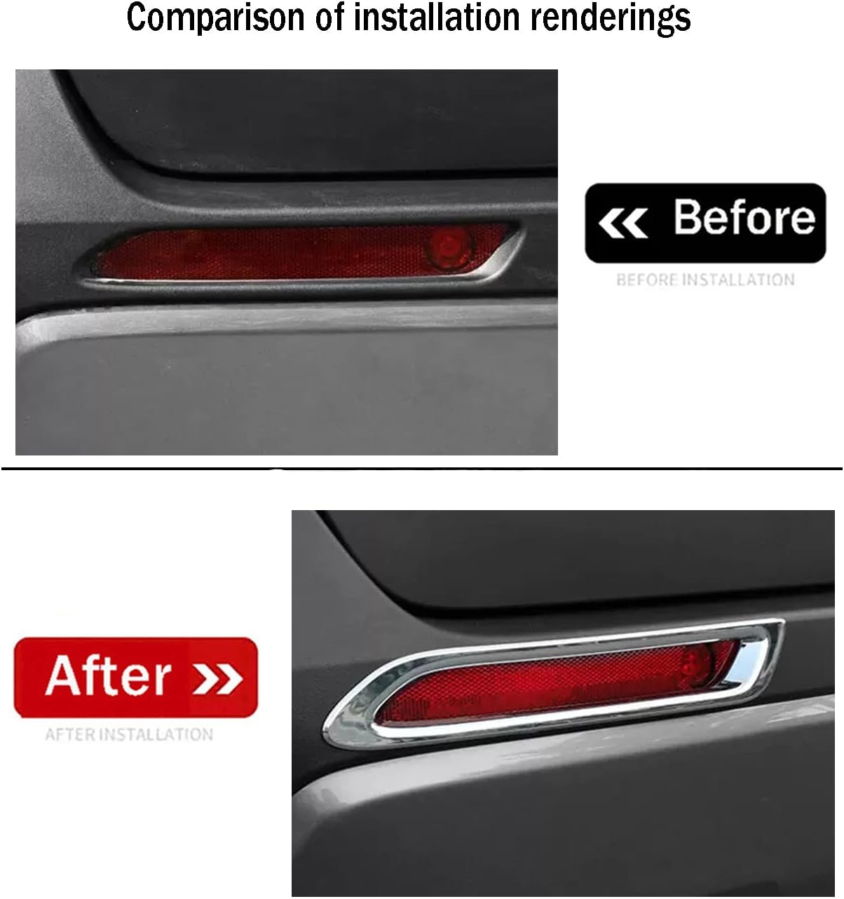 Car Accessories Fit For Toyota RAV4 2019-2022 2023 2024 2025Exterior Rear Bumper Reflector Fog Lights Cover Trim (Glossy Chrome Style) ABS 2 PCS