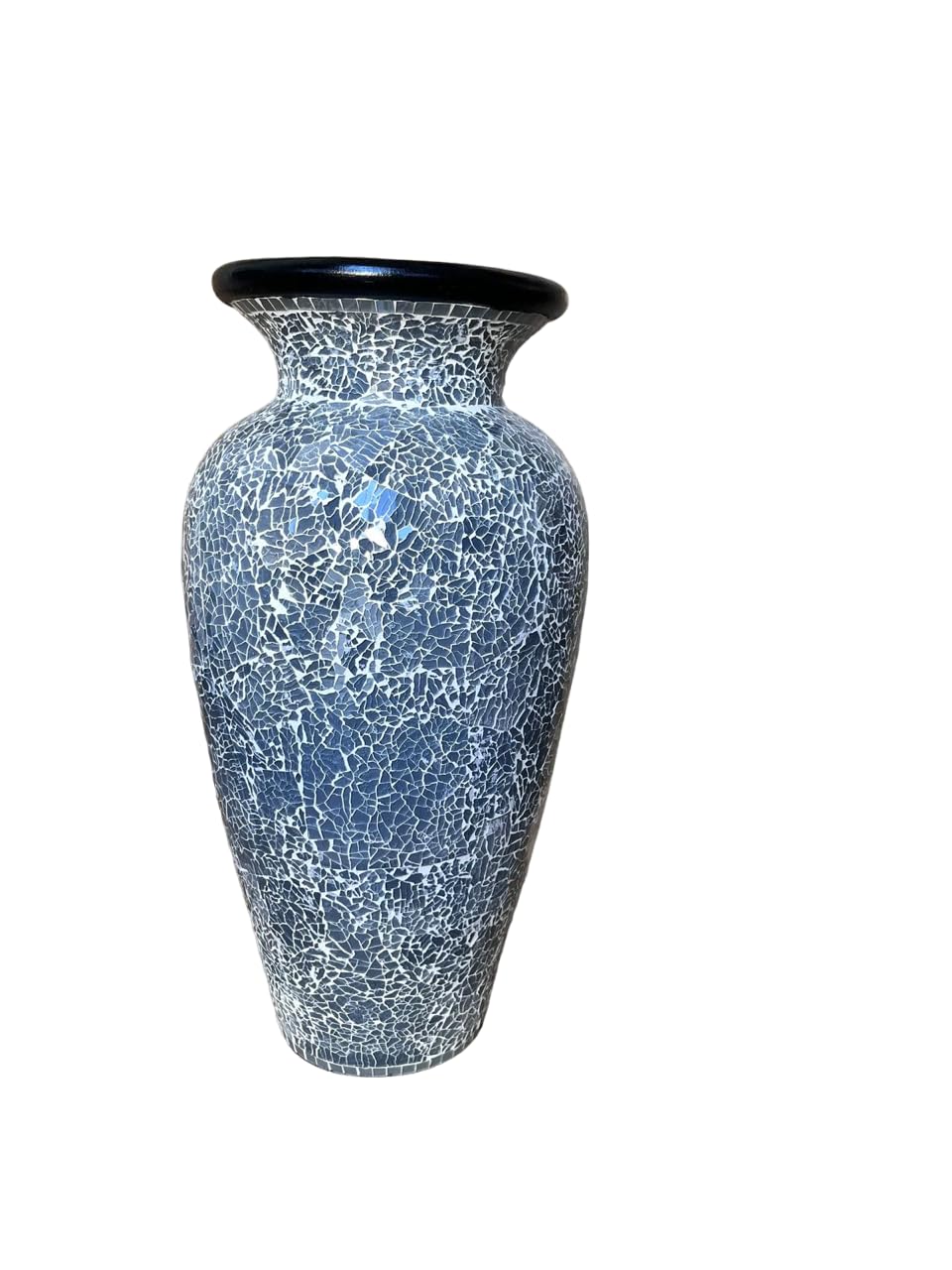 Zorigs Floor Vase, 24 Inch Mosaic Vase – Tall Cylinder Made of Terracotta with Grey Glass Mosaic Pieces – Handcrafted Decorative Home Décor Accent Piece for Bedroom, Living Room, Office