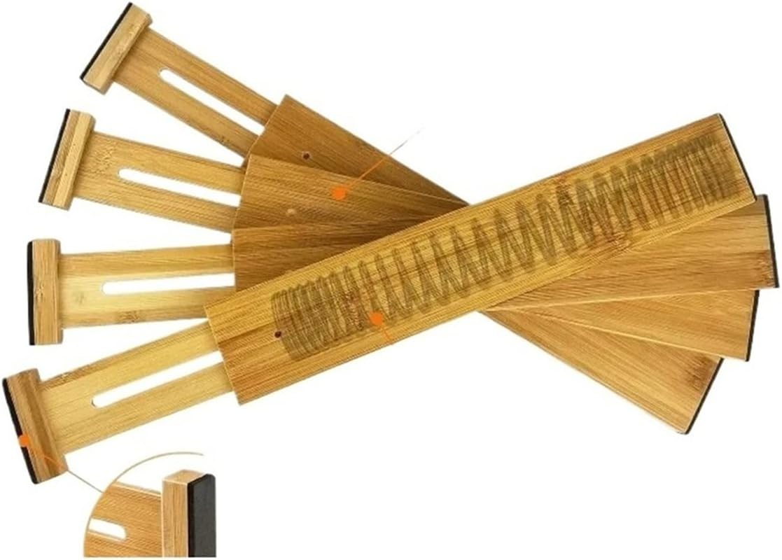Drawer Dividers Organizers Adjustable Expandable Spring Loaded Separators for Kitchen Bedroom Dresser Offic(4PCs 17-22in)