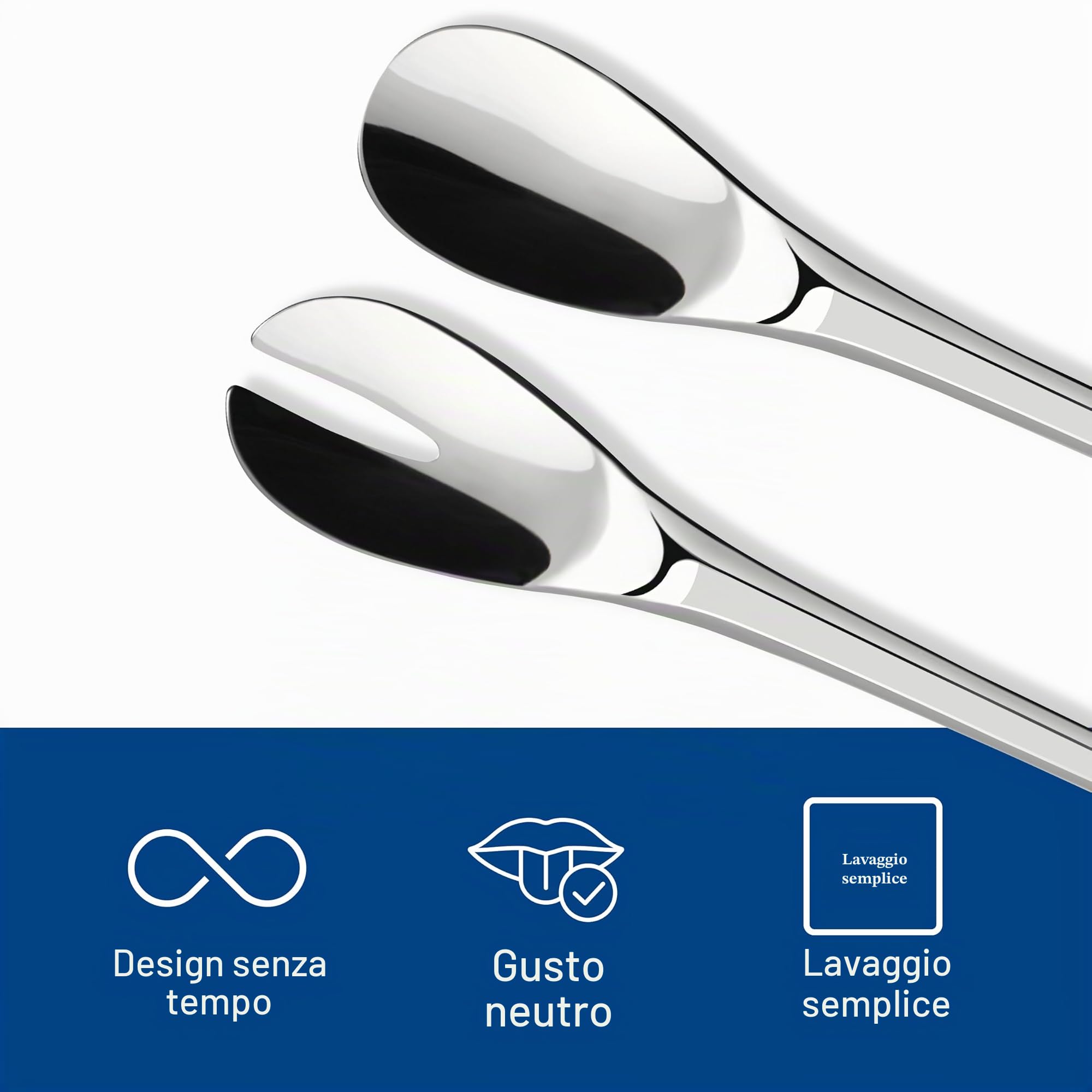 Villeroy & Boch NewMoon Posate per Insalata Versatili, Uso Quotidiano e per la Tavola Festiva in Acciaio Inox, Lavabili In Lavastoviglie, 2 Pezzi
