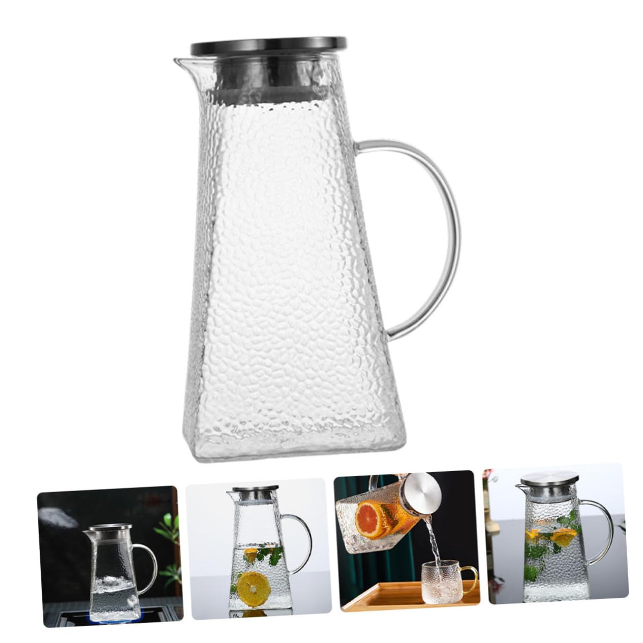 Botella De Agua Fría De Vidrio Con Tapa Hogar Jarra De Agua Hogar Para Beber y Zumos La Cocina Oficina