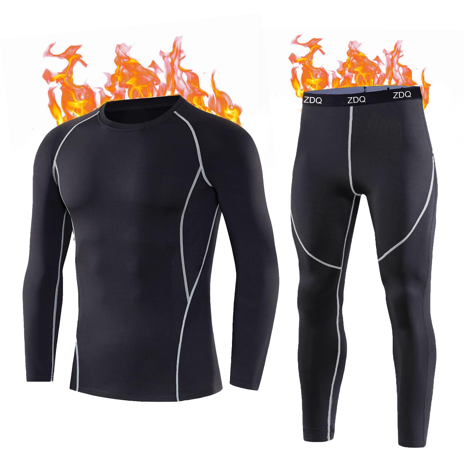 ZDQ Intimo Termico Uomo Set Intimo Invernale da Sci Intimo Funzionale Traspirante Biancheria, Taglie S-XXL