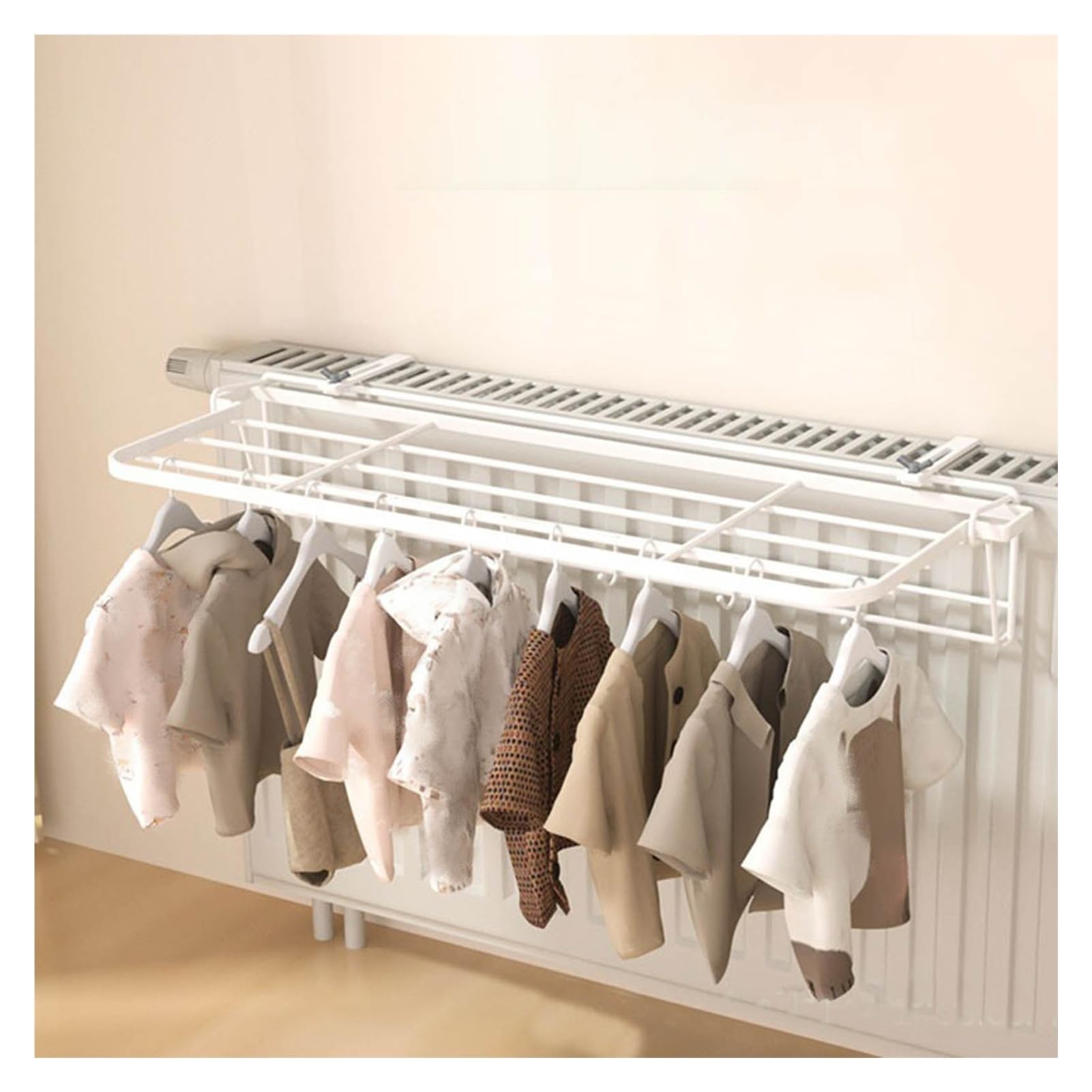 Étagère de rangement pour radiateur blanc suspendu pour décorer votre salon et optimiser l'entrée