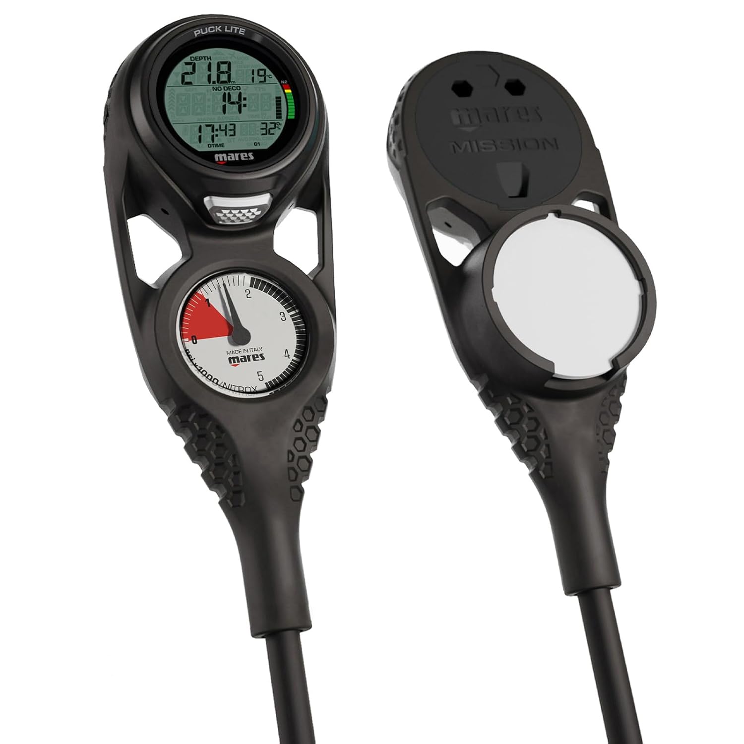 MARES Puck LITE Mission 3 (414441) - Scuba Diving Bluetooth Bühlmann ZH-L16C Dive Computer Console with Pressure Gauge